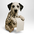 Toilet Paper Holder Lifelike Dog Design No-Drill Mount