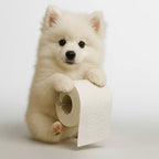 Toilet Paper Holder Lifelike Dog Design No-Drill Mount