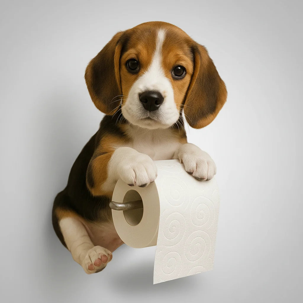 Toilet Paper Holder Lifelike Dog Design No-Drill Mount