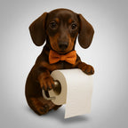 Toilet Paper Holder Lifelike Dog Design No-Drill Mount