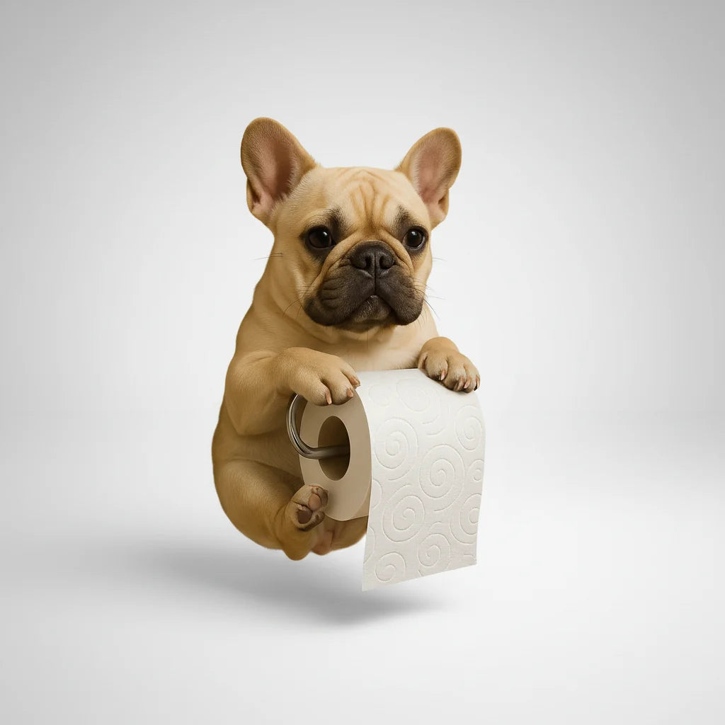 Toilet Paper Holder Lifelike Dog Design No-Drill Mount