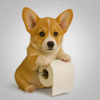 Toilet Paper Holder Lifelike Dog Design No-Drill Mount