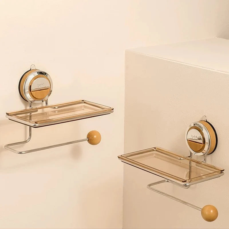 Toilet Paper Holder No-Drill Suction Stainless Steel