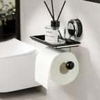 Toilet Paper Holder No-Drill Suction Stainless Steel