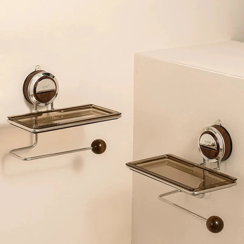 Toilet Paper Holder No-Drill Suction Stainless Steel