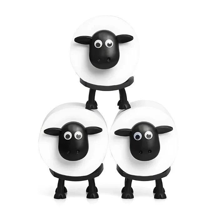 Toilet Paper Holder Sheep-Shaped Vertical Stack Set of 3