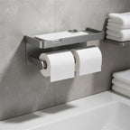 Toilet Paper Holder Space-Saving Wall-Mounted Aluminum Shelf
