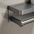 Toilet Paper Holder Space-Saving Wall-Mounted Aluminum Shelf