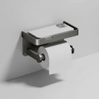 Toilet Paper Holder Space-Saving Wall-Mounted Aluminum Shelf