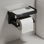 Toilet Paper Holder Space-Saving Wall-Mounted Aluminum Shelf