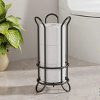 Toilet Paper Holder Vertical Stackable Space-Saving Chrome Finish