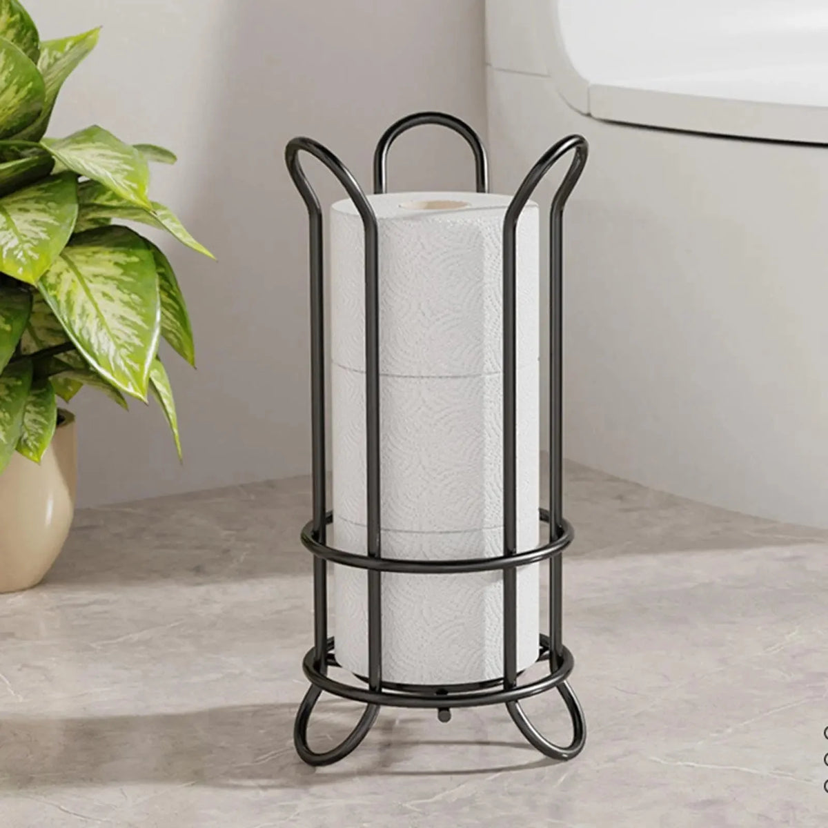 Toilet Paper Holder Vertical Stackable Space-Saving Chrome Finish