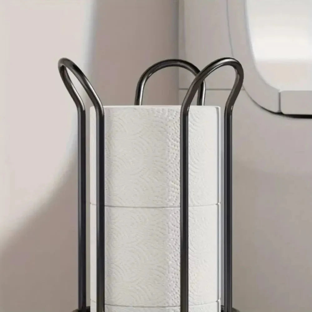 Toilet Paper Holder Vertical Stackable Space-Saving Chrome Finish