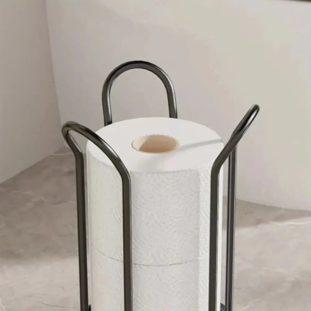 Toilet Paper Holder Vertical Stackable Space-Saving Chrome Finish