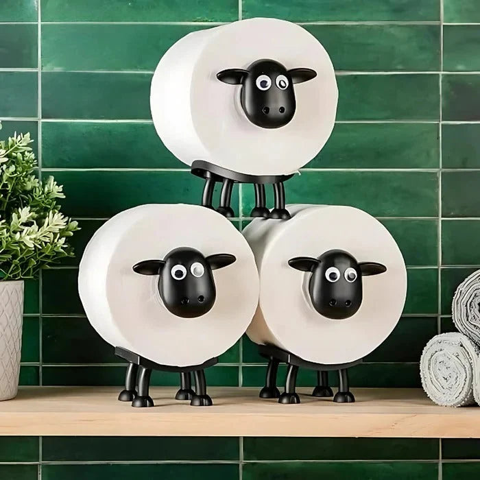Toilet Paper Holder Vertical Stacking Sheep Set of 3