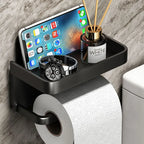 Toilet Paper Holder Wall-Mount Integrated Shelf