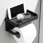 Toilet Paper Holder Wall-Mount Integrated Shelf