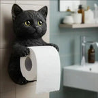 Toilet Paper Holder Wall-Mounted 3D Cat Moisture-Resistant Resin