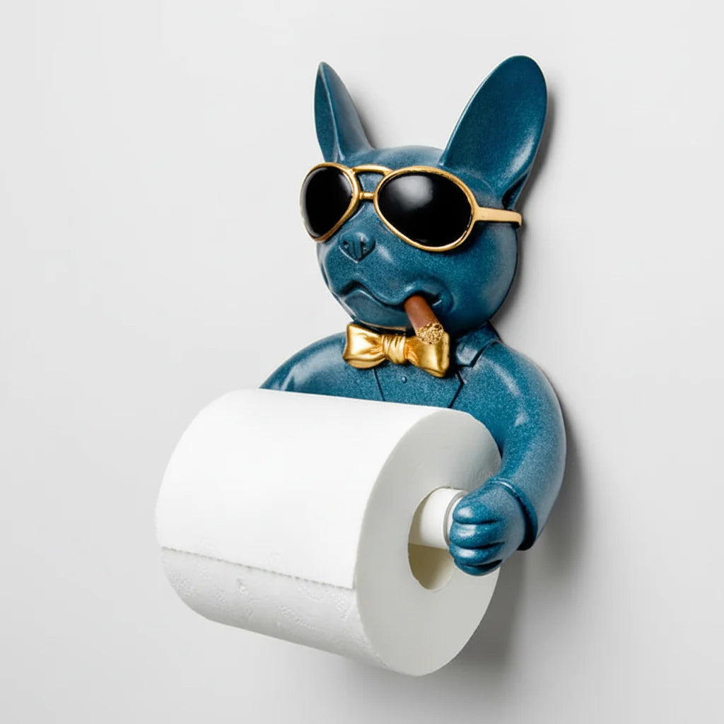 Toilet Paper Holder Wall-Mounted Drill-Free Dog-Shaped