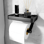 Toilet Paper Holder Wall-Mounted Shelf Drill-Free