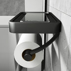 Toilet Paper Holder Wall-Mounted Shelf Drill-Free