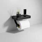 Toilet Paper Holder Wall-Mounted Stainless Steel Integrated Shelf