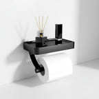 Toilet Paper Holder Wall-Mounted Stainless Steel Integrated Shelf