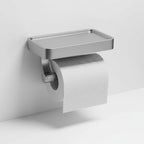 Toilet Paper Holder Wall-Mounted Stainless Steel Integrated Shelf
