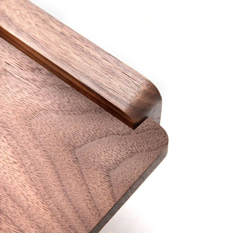 Toilet Roll Holder Wall-Mounted Walnut Wood & Brass Shelf