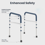 Toilet Safety Rails Adjustable Height & Width 350 lb