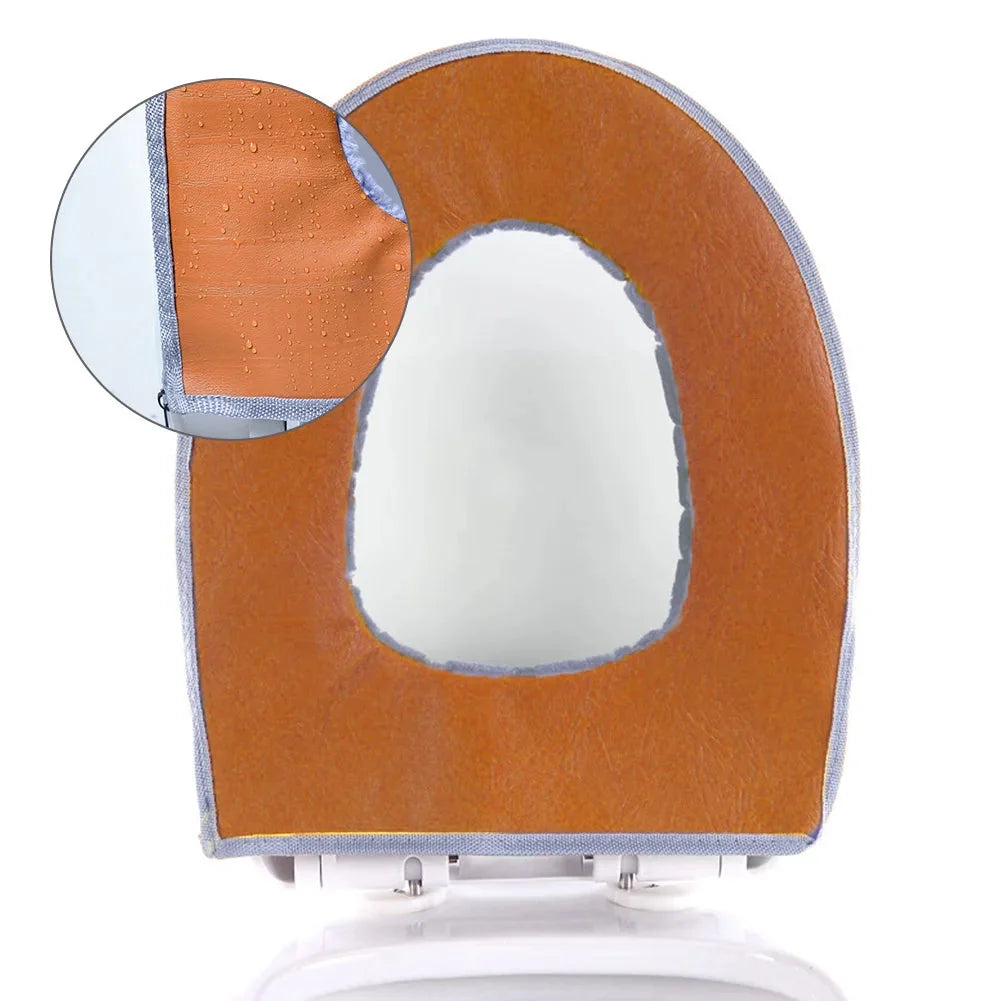 Toilet Seat Cushion Cover Plush Padded Waterproof & Machine Washable