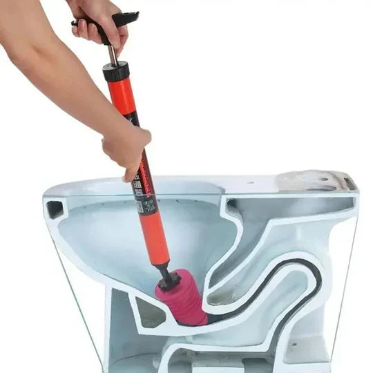 Toilet & Sink Plunger Air-Powered 120 PSI Interchangeable Heads