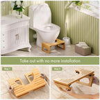 Toilet Stool Foldable Bamboo Anti-Slip Strips