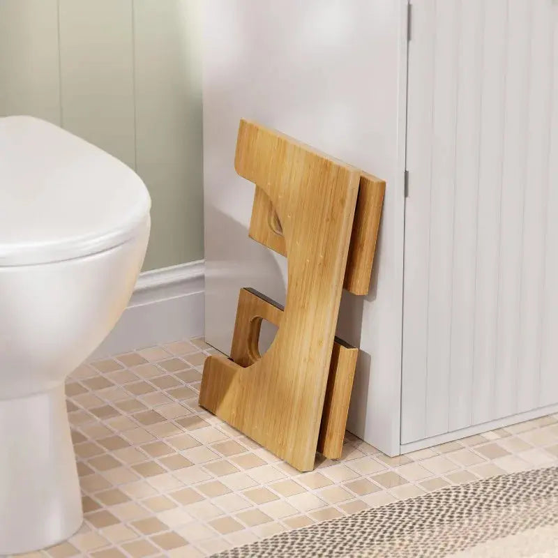 Toilet Stool Foldable Bamboo Anti-Slip Strips