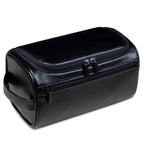 Toiletry Bag Leather Water-Repellent Hanging Hook & Interior Compartments