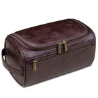 Toiletry Bag Leather Waterproof With Hanging Hook
