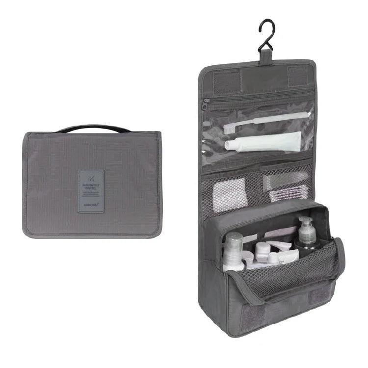 Toiletry Bag Waterproof Hanging Hook & Multiple Compartments