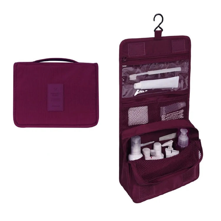 Toiletry Bag Waterproof Hanging Hook & Multiple Compartments