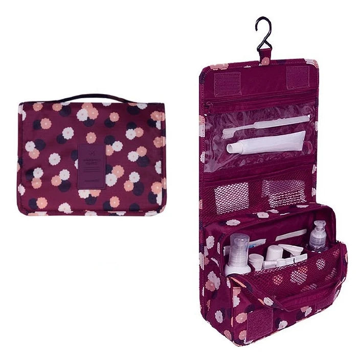 Toiletry Bag Waterproof Hanging Hook & Multiple Compartments
