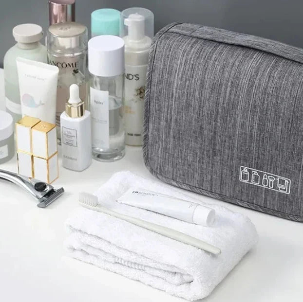 Toiletry Bag Wide-Opening Hanging Hook Oxford Fabric
