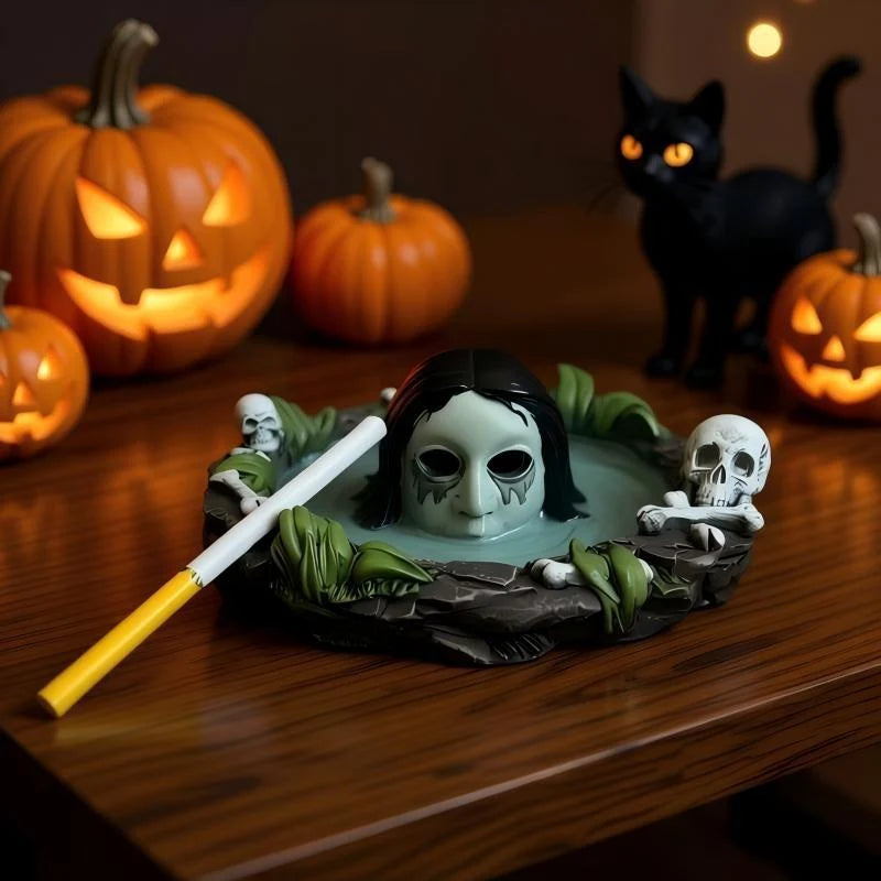 Tombstone Lamp Polyresin LED Glowing Eyes