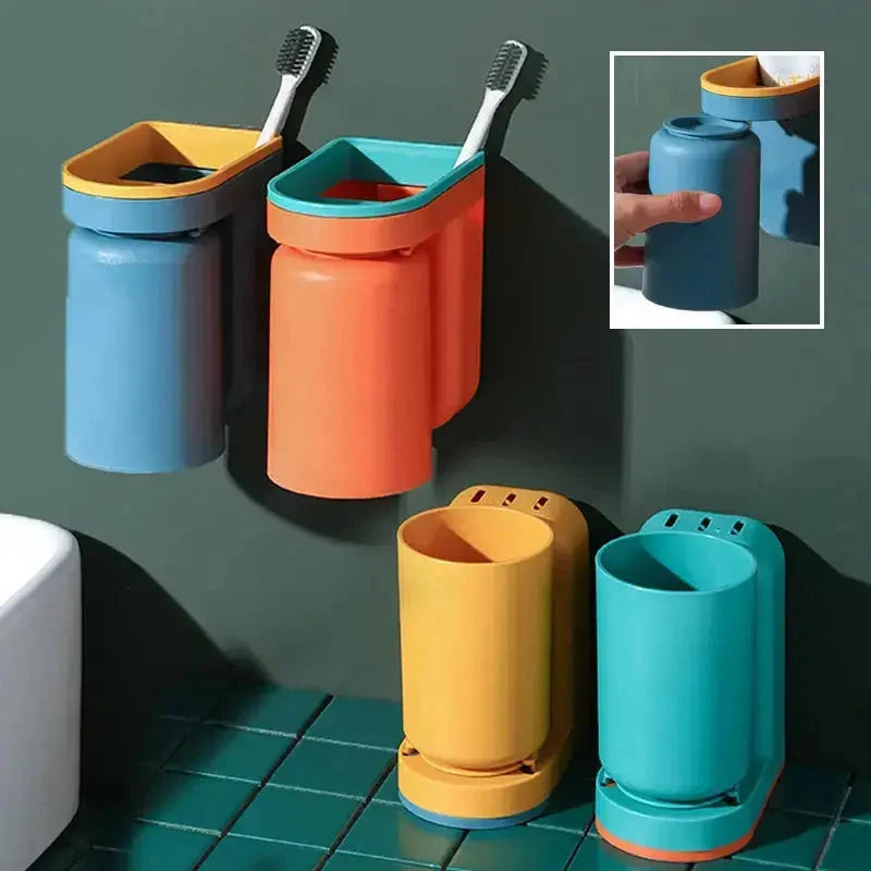 Toothbrush Holder Self-Adhesive Multi-Function Hygienic Drip Tray