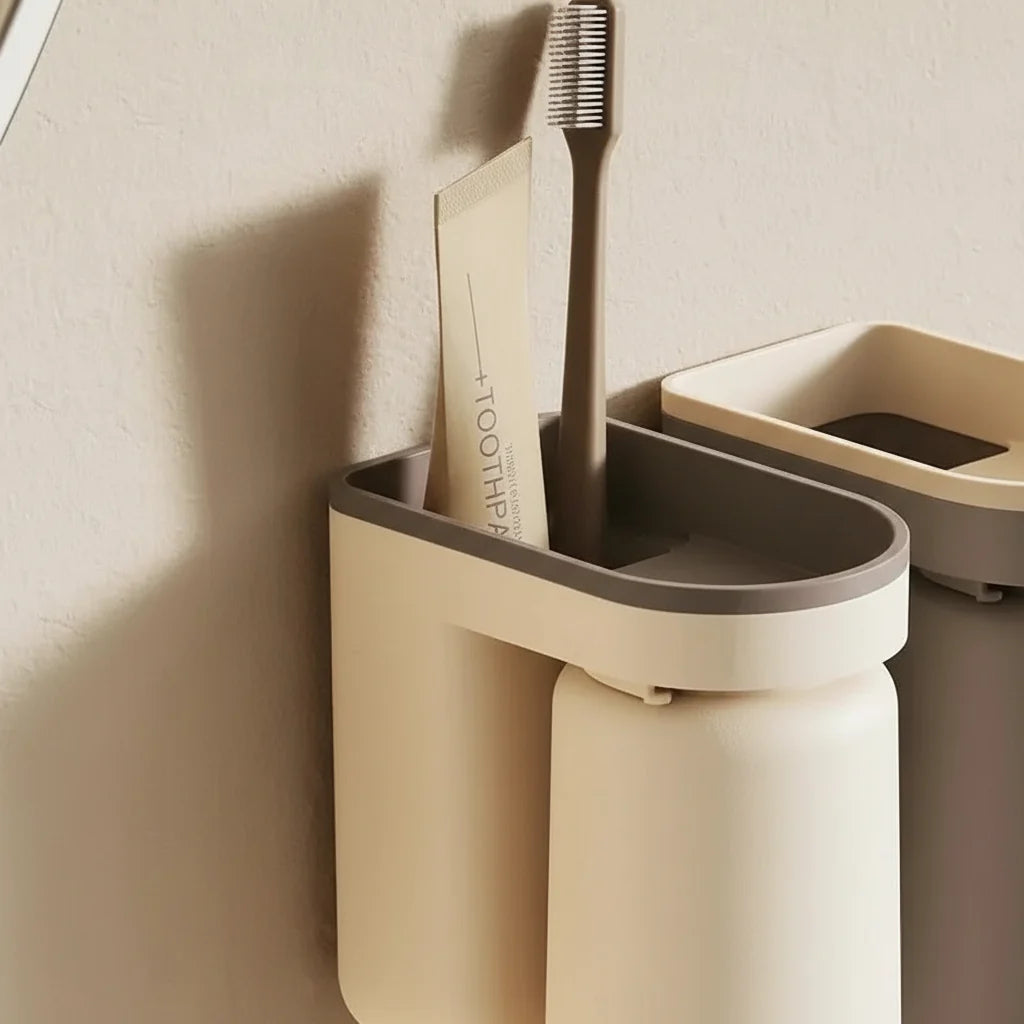 Toothbrush Holder Self-Adhesive Upside-Down Magnetic Cup