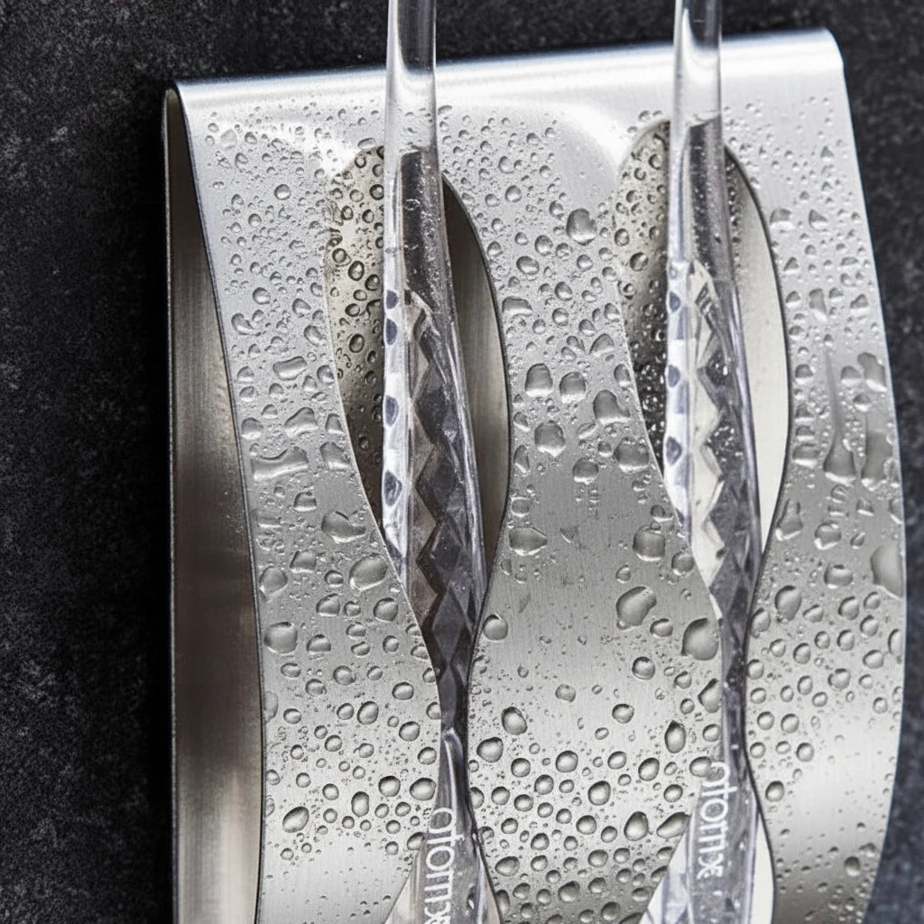 Toothbrush & Razor Wall Holder Stainless Steel Adhesive Mount