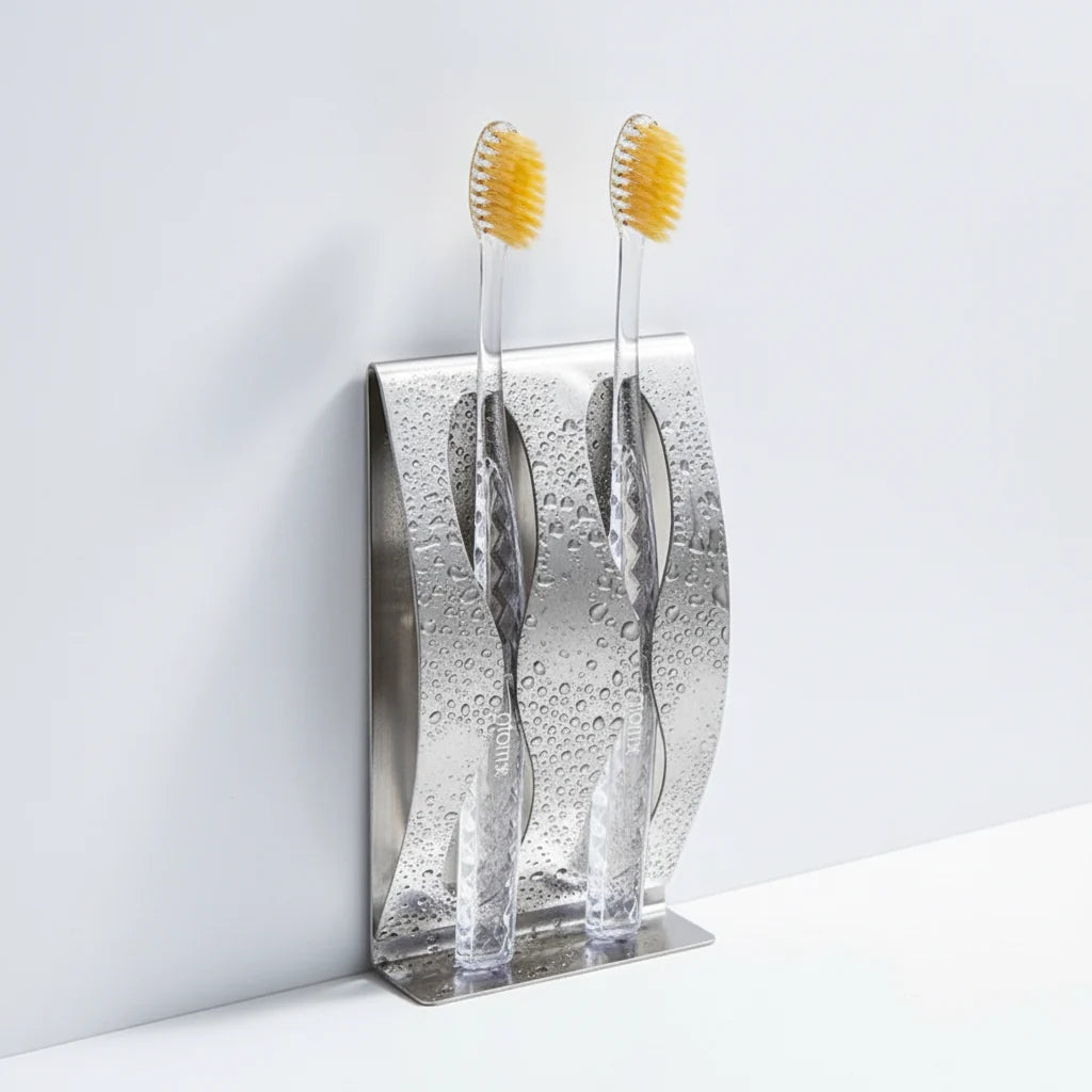 Toothbrush & Razor Wall Holder Stainless Steel Adhesive Mount