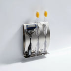 Toothbrush & Razor Wall Holder Stainless Steel Adhesive Mount