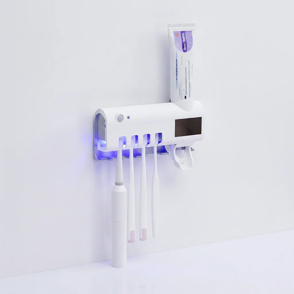 Toothbrush Sanitizer UV Disinfection Wall-Mount Solar & USB
