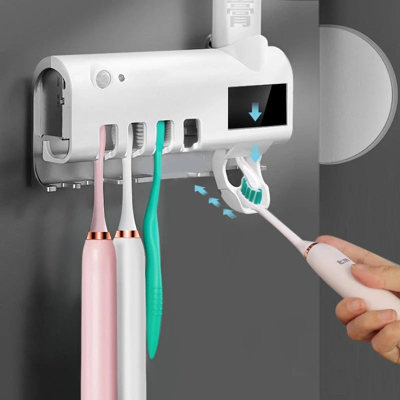 Toothbrush Sanitizer UV Disinfection Wall-Mount Solar & USB