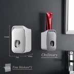 Toothpaste Dispenser Wall-Mounted Drill-Free Manual Push Space-Saving