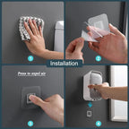 Toothpaste Dispenser Wall-Mounted Drill-Free Manual Push Space-Saving